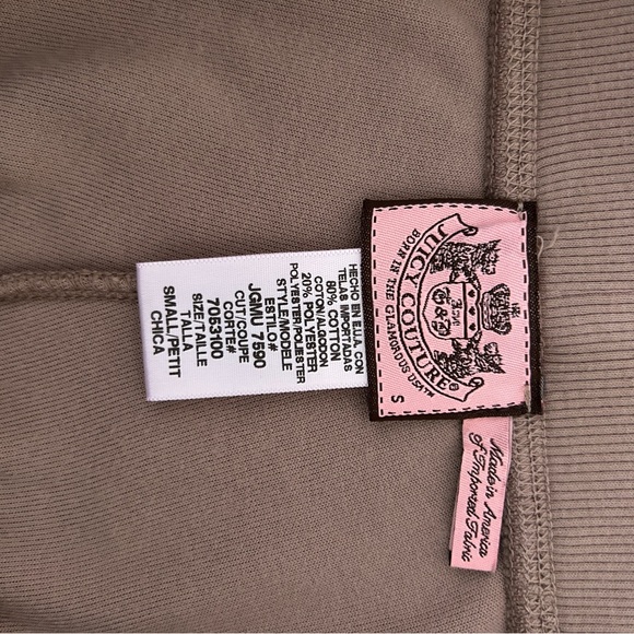 JUICY COUTURE Y2K Original Beige Velour Tracksuit Set Pants/Hoodie Small (2Pc) - Picture 14 of 16